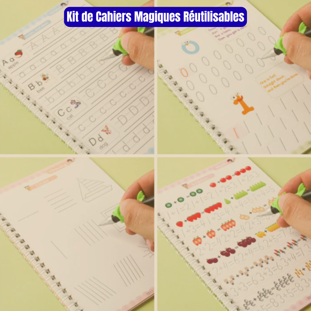 Kit d'apprentissage pour enfant (4 Cahiers Magiques)
