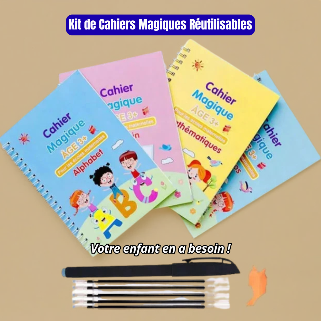 Kit d'apprentissage pour enfant (4 Cahiers Magiques)